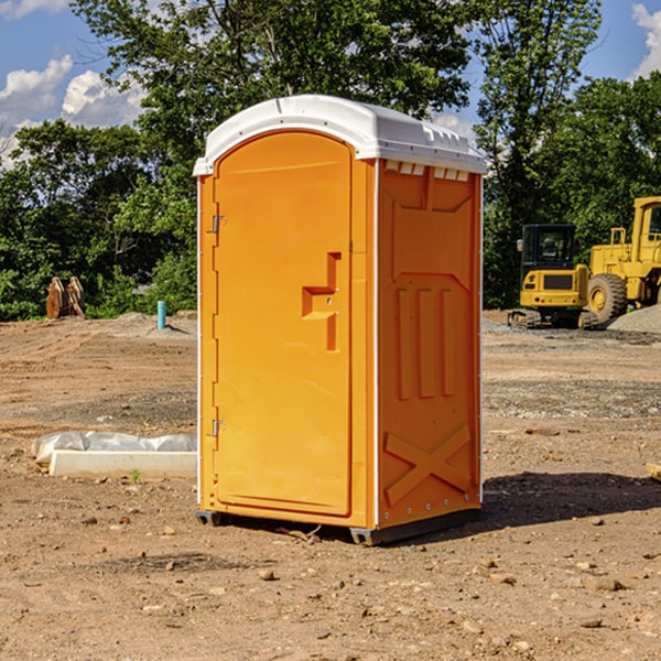 how often are the portable restrooms cleaned and serviced during a rental period in Sigel Illinois